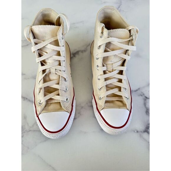 Chuck Taylor Converse 70 All Star high top cream parchment M6 / W8 red blue stri - Picture 2 of 9